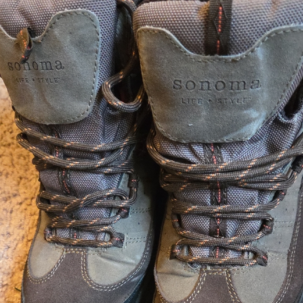 Sonoma Two-Tone Brown and Olive Lace-Up Hiking Boots - Picture 10 of 10